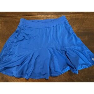 Sweaty Betty Blue Tennis or Pickleball Skort w/ Printed Built-In Shorts Sz 8-10